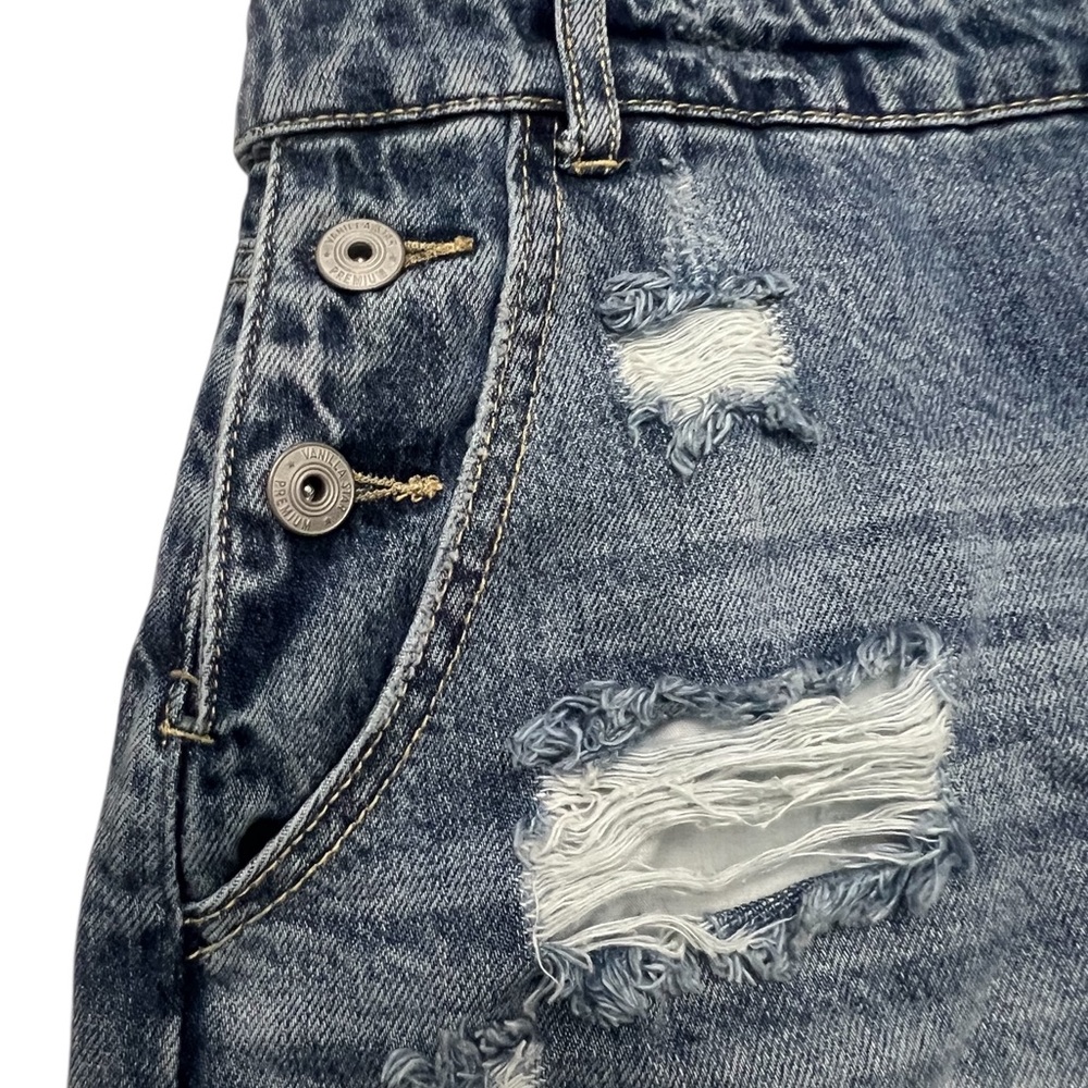 Vanilla Star Premium Blue Denim Overall Shorts - Picture 9 of 11